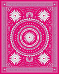 Vibrant Pink Starburst Mandala Rug