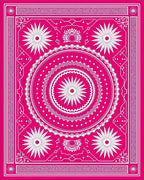 Vibrant Pink Starburst Mandala Rug