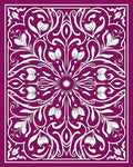 Rich Plum Floral Medallion Rug