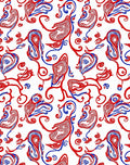 Red Blue Swirl Organic Abstract Rug