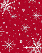 Red White Snowflake Festival Art Rug