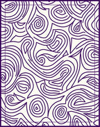 Abstract Swirls Cream Deep Purple Rug