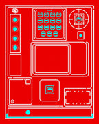 Red Cyan Console Interface Rug