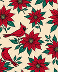 Crimson Cardinal Floral Arrangement Rug