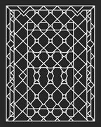 White Geometric Lattice Art Deco Rug