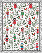 Festive Nutcracker Figures Holly Berries Rug