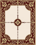 Rich Burgundy Golden Floral Medallion Rug