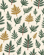 Forest Green Gold Pine Sprigs Rug