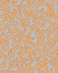 Orange Swirl Abstract Gray Rug