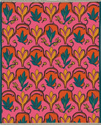 Vibrant Pink Bold Floral Arch Rug
