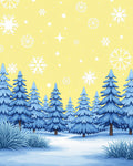 Winter Wonderland Blue Spruce Snowflakes Rug