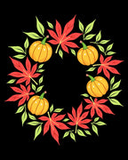 Autumn Pumpkin Maple Wreath Rug