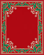 Crimson Green Leaf Vine Scroll Rug