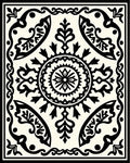 Classic Black Cream Floral Mandala Rug