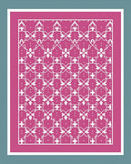 Vibrant Pink White Geometric Mandala Rug
