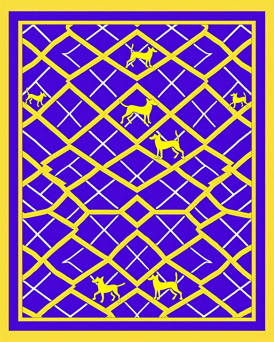 Yellow Dog Lattice Sapphire Rug