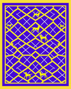 Yellow Dog Lattice Sapphire Rug
