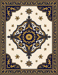 Deep Blue Golden Starburst Radiance Rug