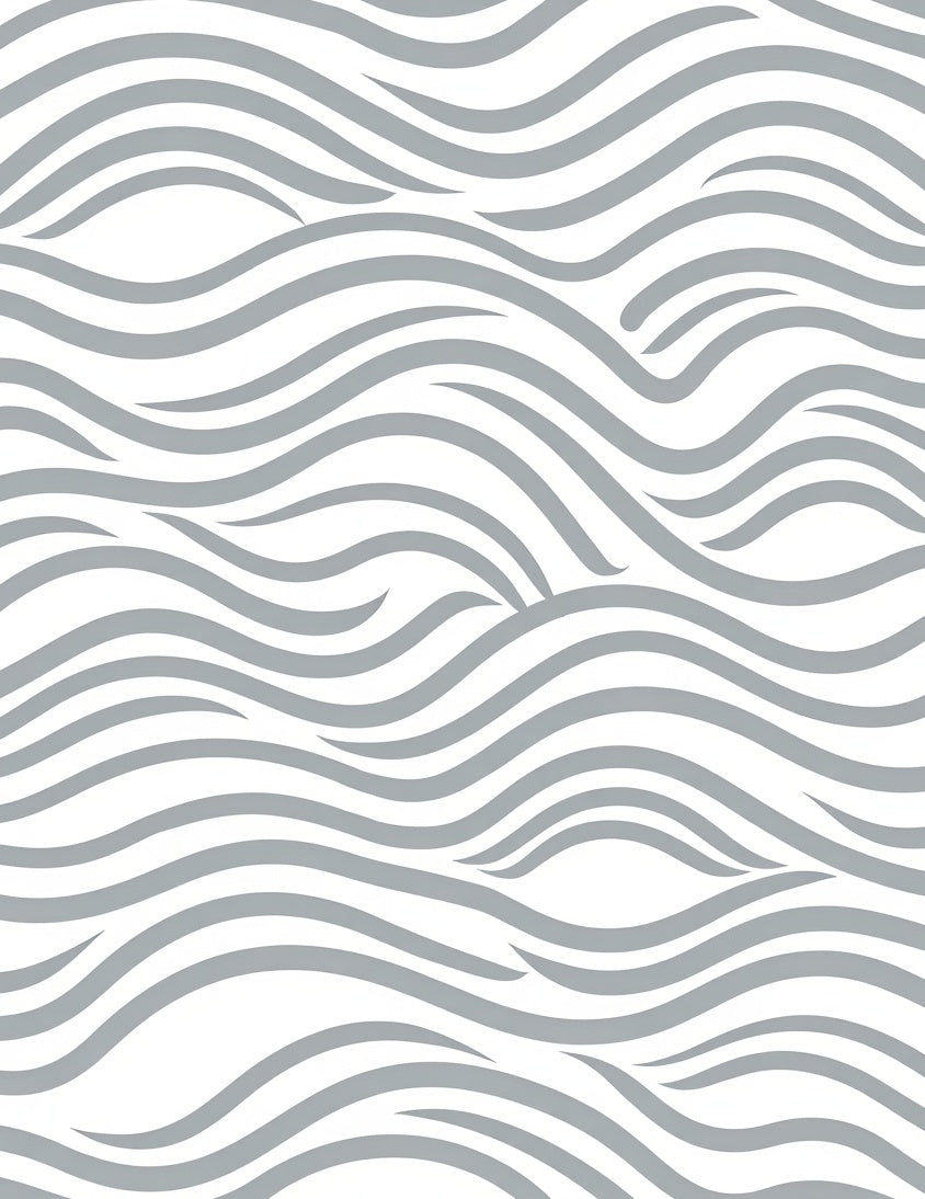 Cool Gray Wavy Stripe Rug