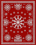 White Snowflake Red Bandana Rug