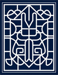 Deep Blue Art Deco Geometric Lines Rug