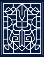 Deep Blue Art Deco Geometric Lines Rug