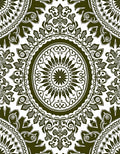 Olive Green Traditional Mandala Medallion Rug