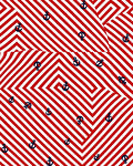 Nautical Red White Striped Anchor Rug