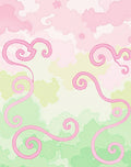 Pink Swirl Floral Soft Landscape Rug