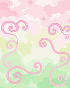 Pink Swirl Floral Soft Landscape Rug