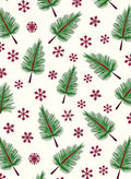 Green Pine Sprigs Red Snowflakes Rug