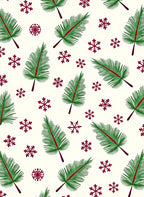 Green Pine Sprigs Red Snowflakes Rug