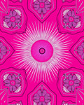 Vibrant Pink Floral Sunburst Medallion Rug