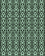 Emerald Art Deco Vertical Repeating Pattern Rug