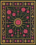 Vintage Pink Floral Sunburst Rug