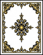 Black Gold Filigree Corner Scroll Rug