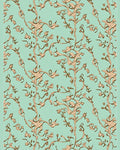 Ornate Blossom Vine Turquoise Rug