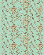 Ornate Blossom Vine Turquoise Rug