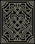 Black Yellow Abstract Labyrinth Rug