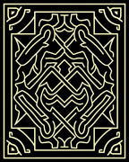 Black Yellow Abstract Labyrinth Rug