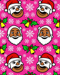 Festive Santa Holly Bells Snowflakes Rug