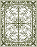 Ornate Green Floral Mandala Rug