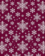 Winter White Snowflake Burgundy Field Rug