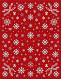 Crimson Snowflake Garland Scatter Rug