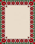 Vibrant Red Floral Garland Border Rug