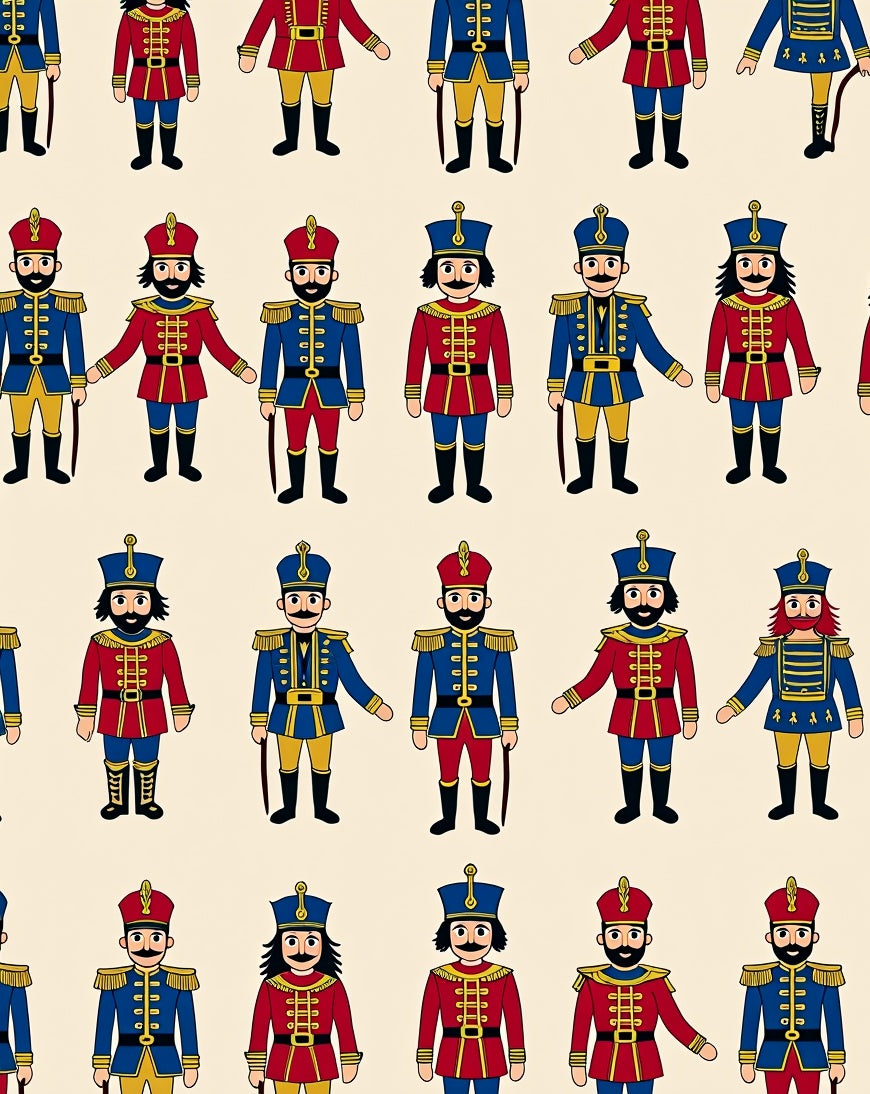 Red Blue Soldier Soldier Collage Rug