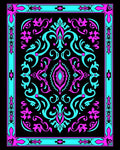 Electric Pink Teal Floral Medallion Rug