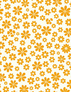 Retro Orange Flower Collage Rug