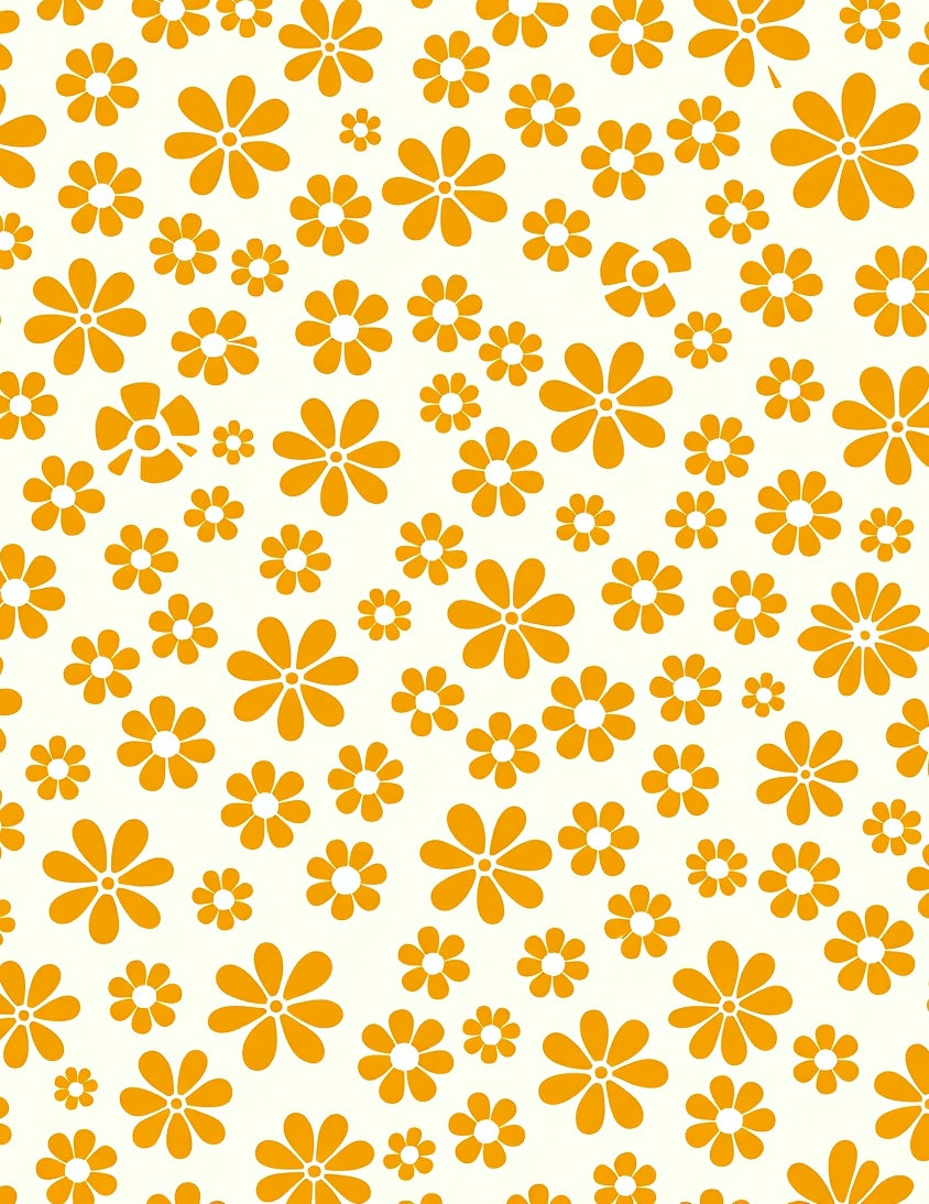 Retro Orange Flower Collage Rug