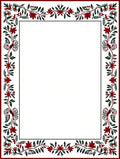 Dark Red Floral Vine BorderRug Rug